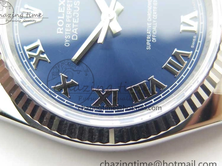 MiroTime 0801 DateJust 36 SS 116234 ARF 1:1 Best Edition 904L Steel Blue Dial Roman Markers on Jubilee Bracelet SH3135 V WellDesigned 3199